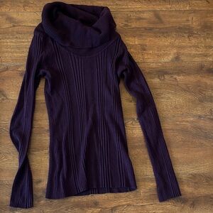 It's Our Time Dark Purple Cowl Neck Sweater
